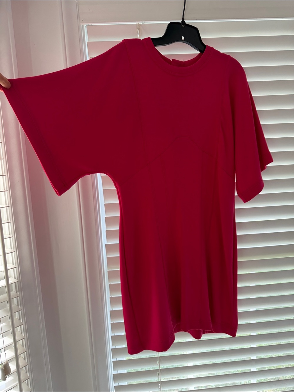 Anthropologie Short Sleeve Crewneck Top - Hot Pink